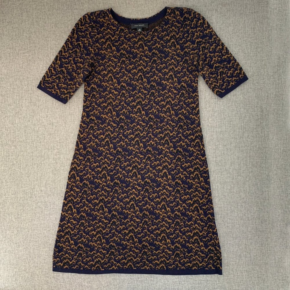 Ann Taylor Sweater Wool Cashmere‎ Dress Size XS Short Sleeve Above Knee
